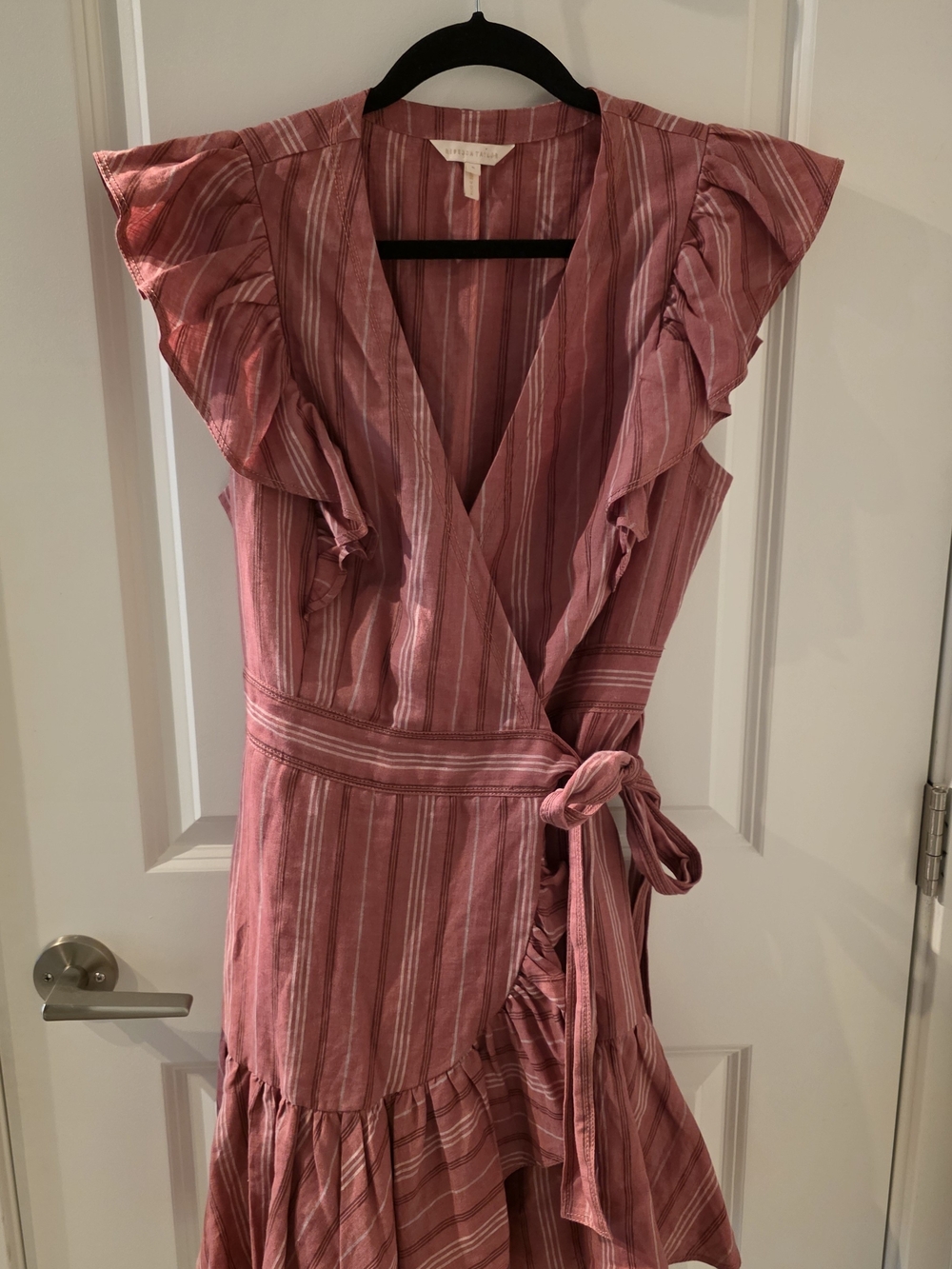 Rebecca Taylor Rust and Ivory Striped Dress